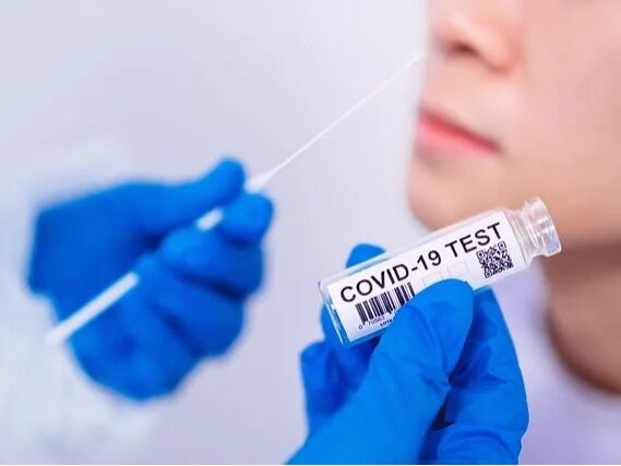 a patient getting tested for COVID-19