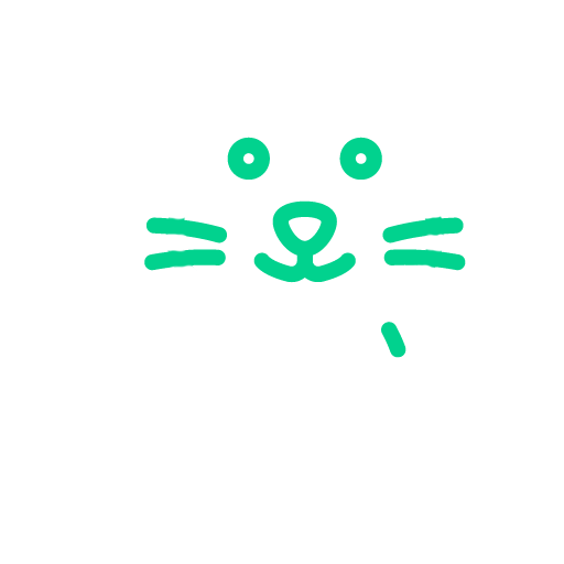 White and green cat icon